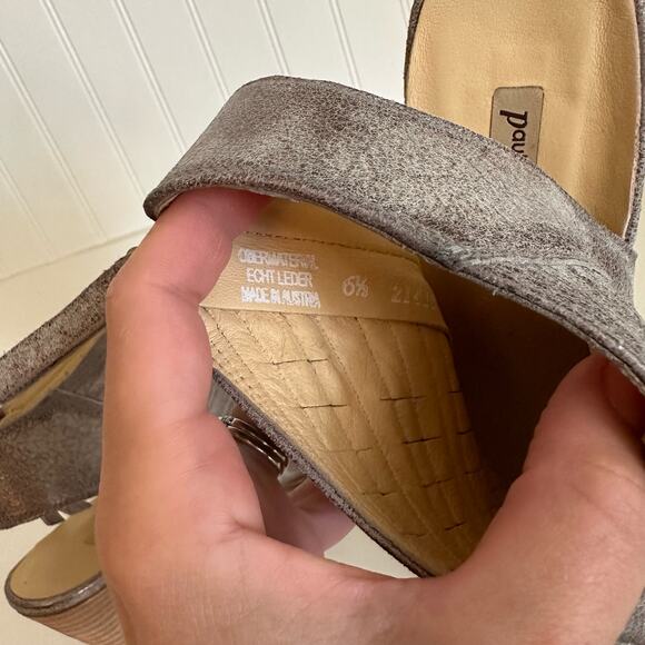 Paul Green Cayanne Peep Toe Sandal in Smoke Leather - Picture 9 of 11